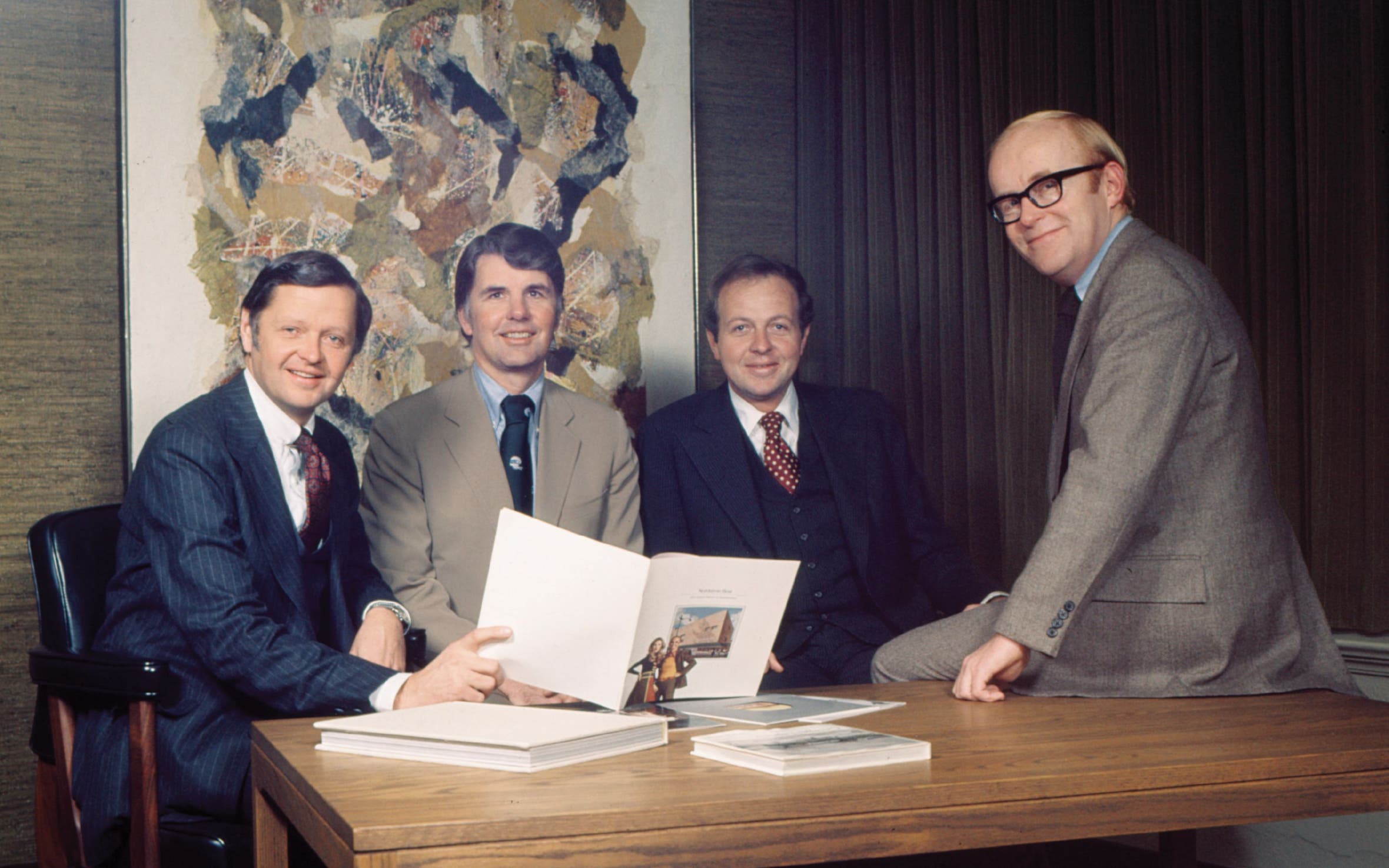 The three Nordstrom brothers hand the reins over to the third generation: Bruce, James and John, and Lloyd’s son-in-law Jack McMillan.