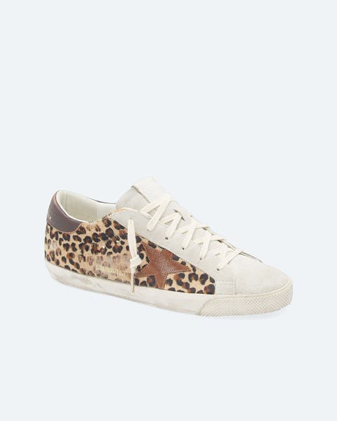 Golden Goose leopard print calf-hair sneaker.