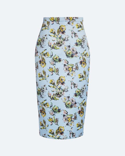 Emilia Wickstead floral print midi pencil skirt.
