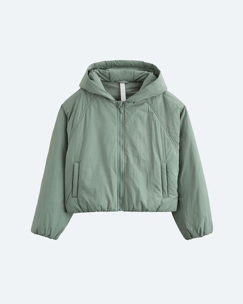 A light green coat for tween girls.