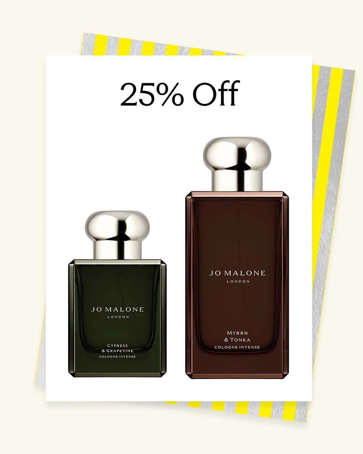 Two bottles of Jo Malone London cologne. 