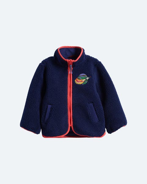 A navy coat for little boys.