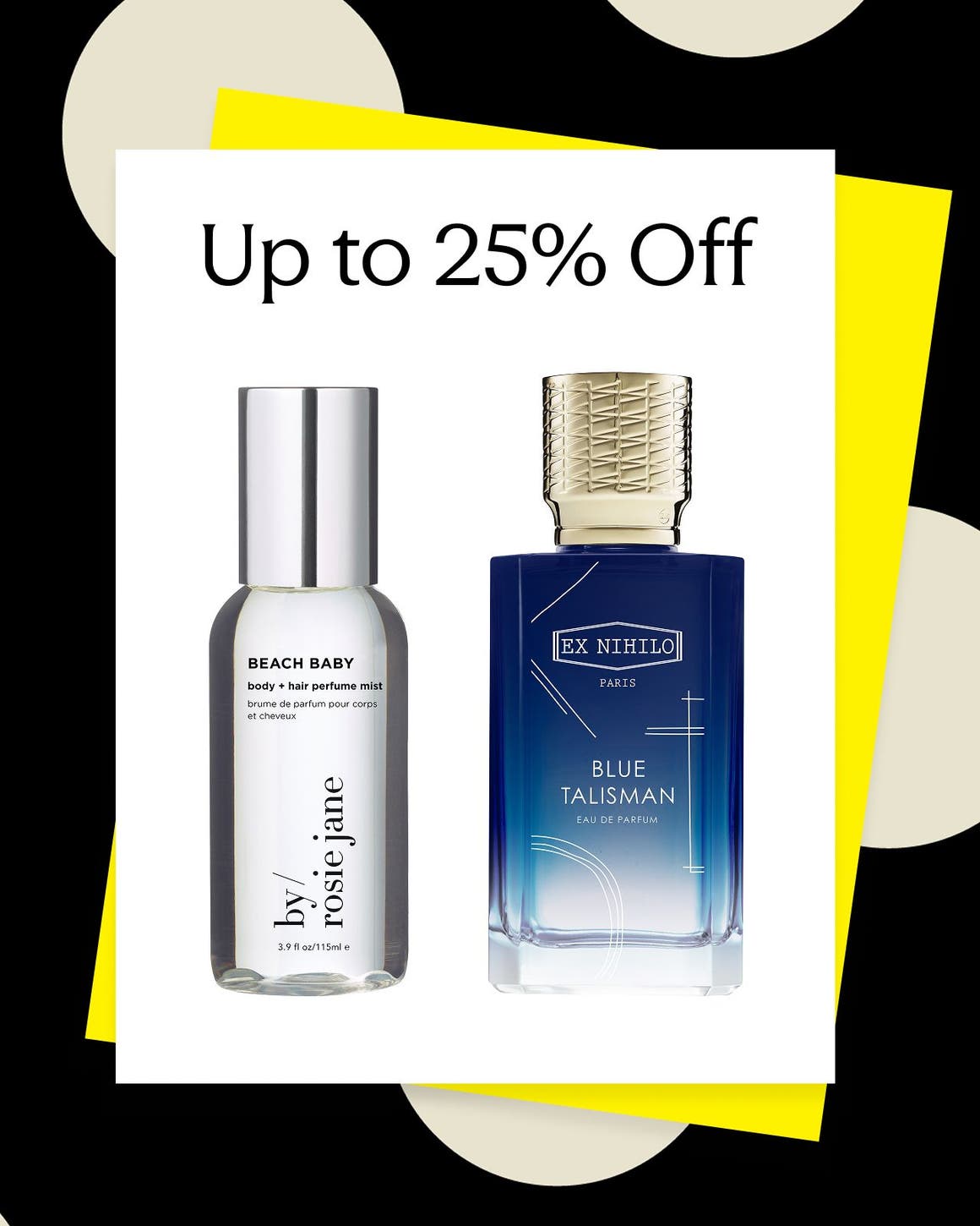 Two bottles of fragrance. 