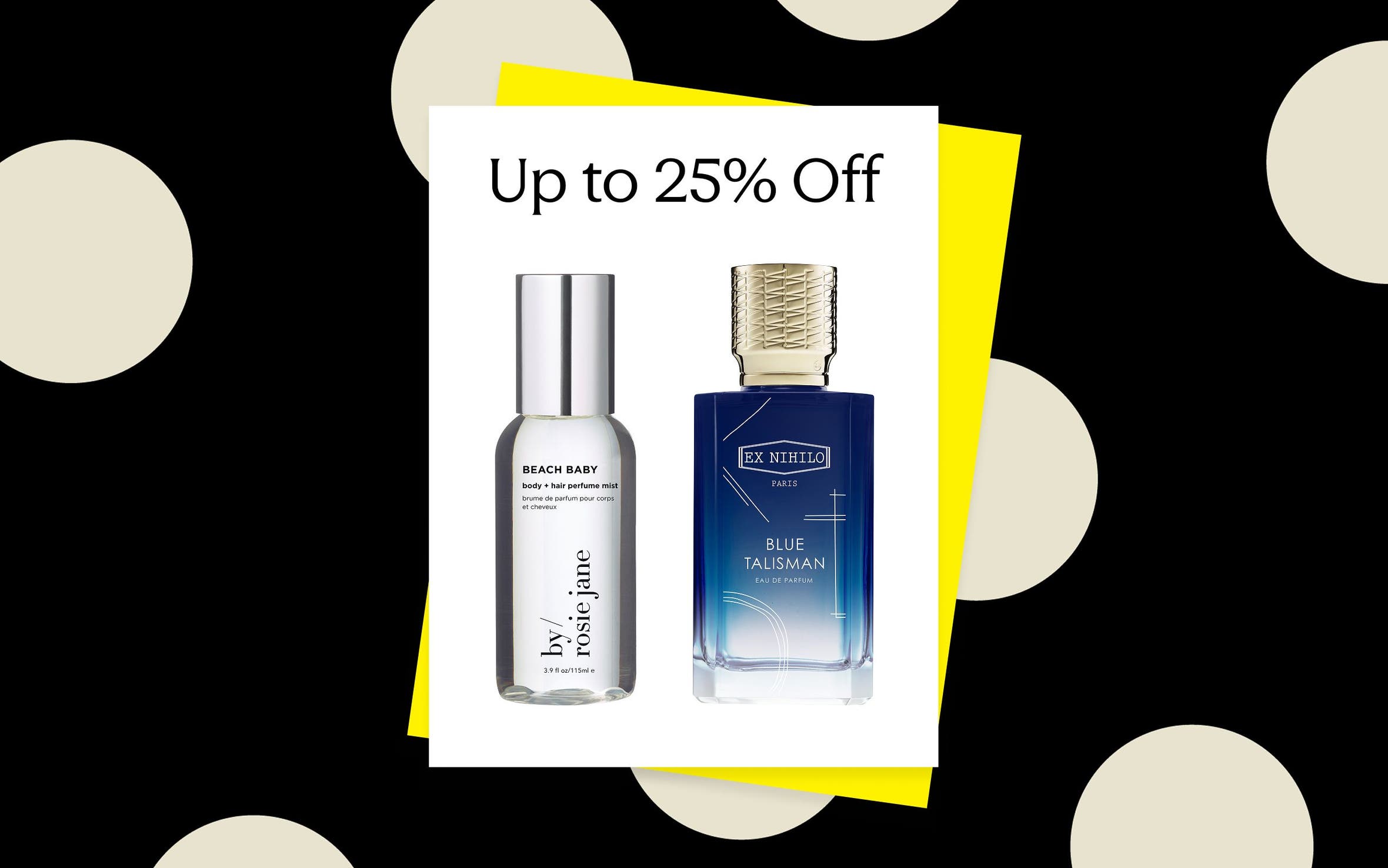 Two bottles of fragrance. 