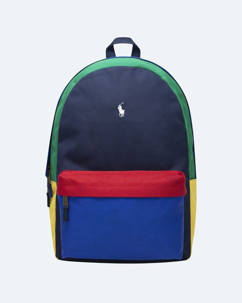 Bright, color-blocked Polo backpack.