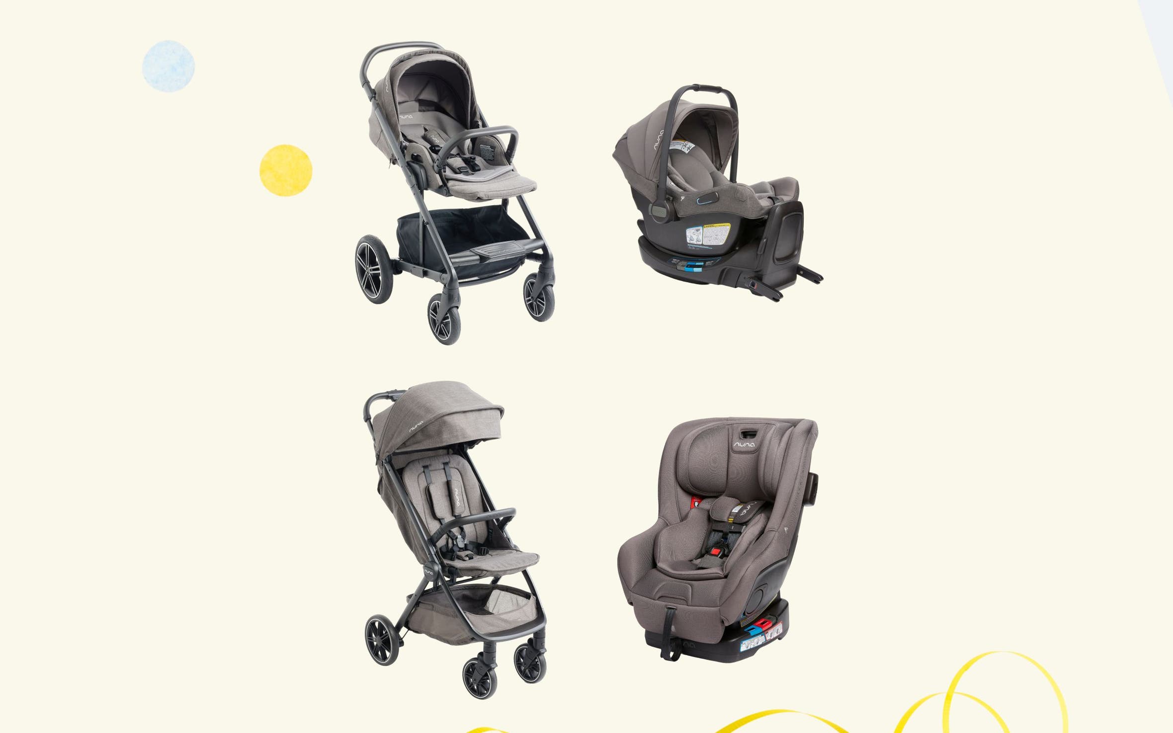 A lineup of Nuna products. 