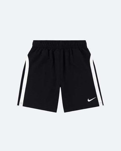 A a pair of black activwear shorts for little boys.