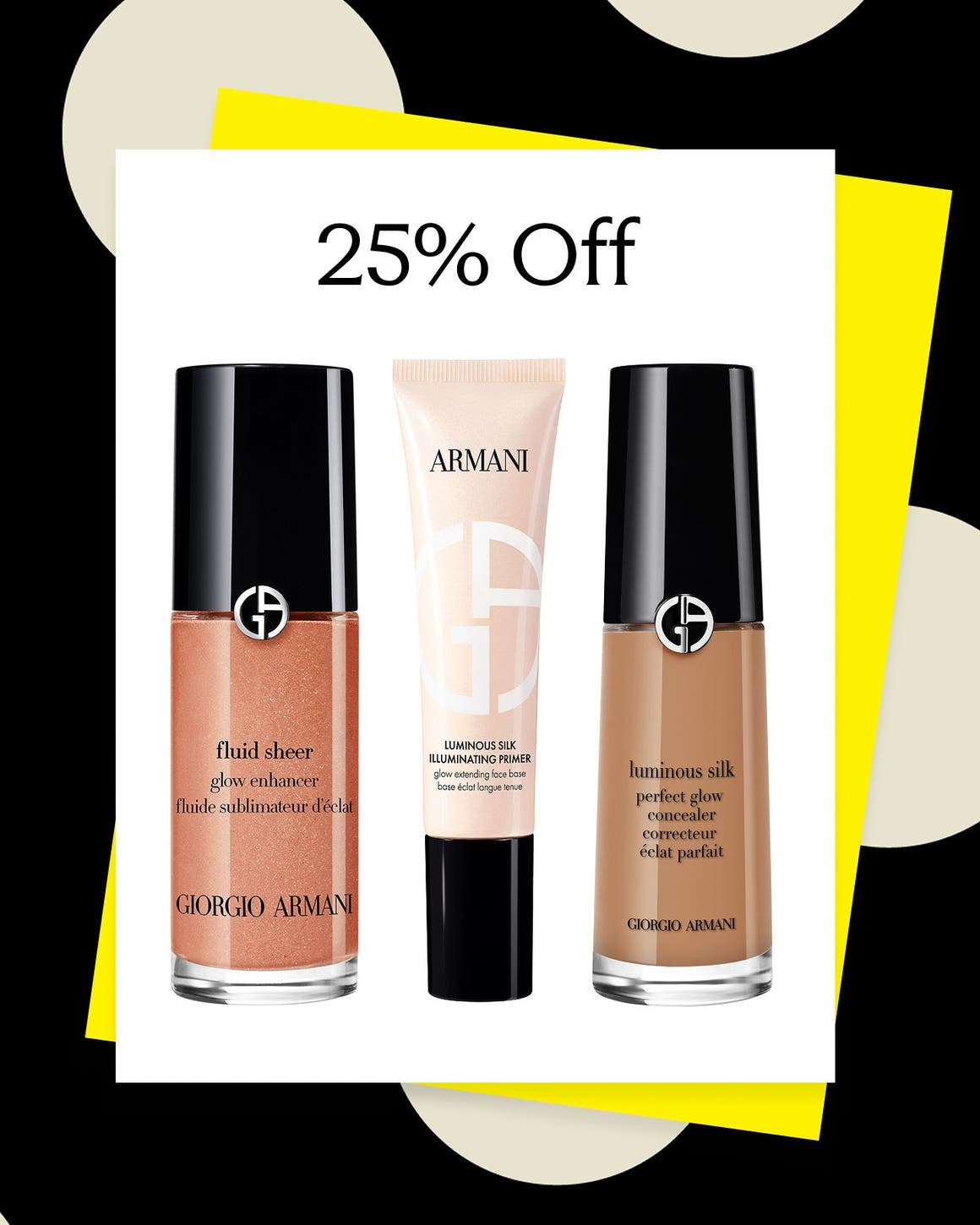 ARMANI beauty products.