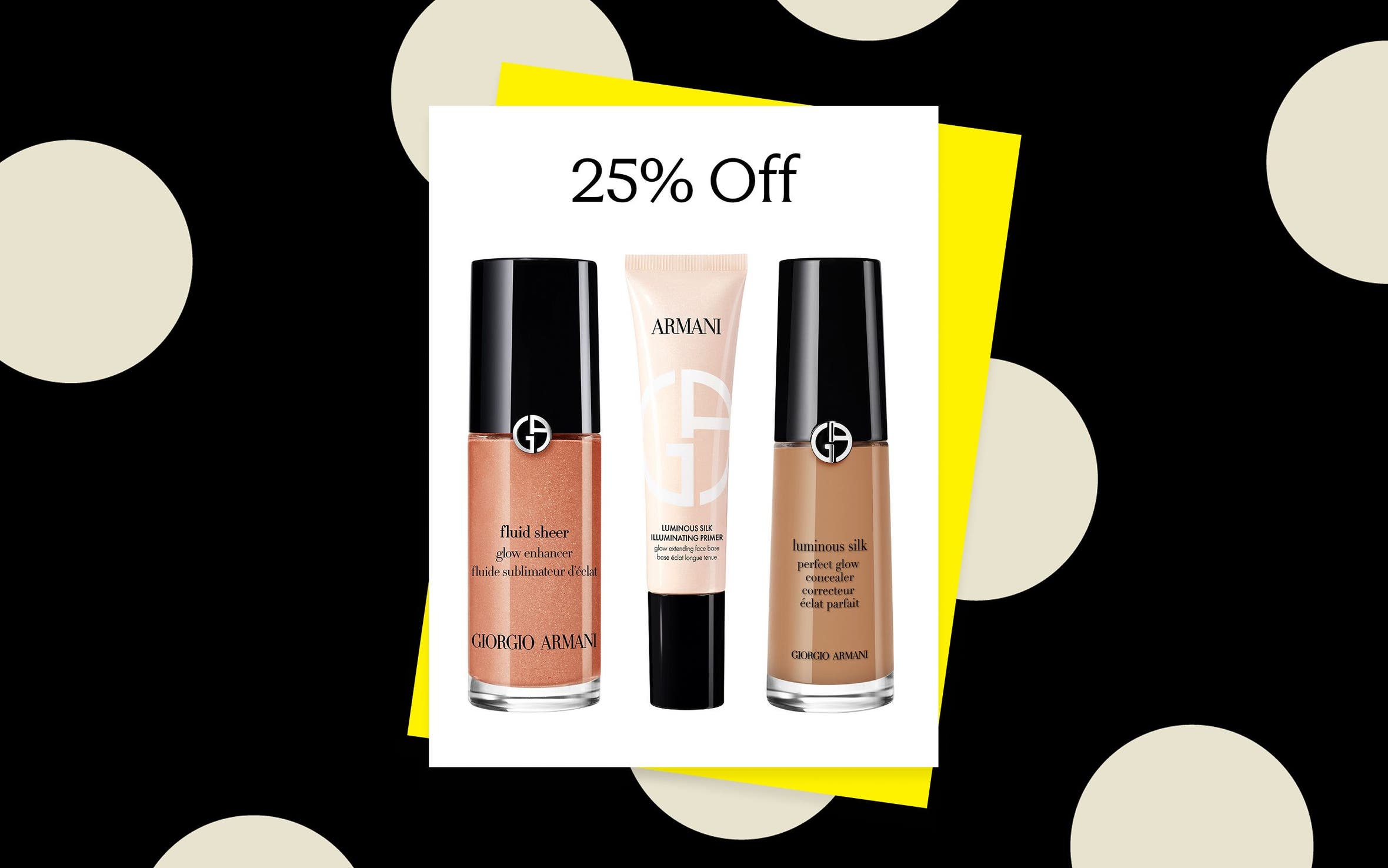 ARMANI beauty products.