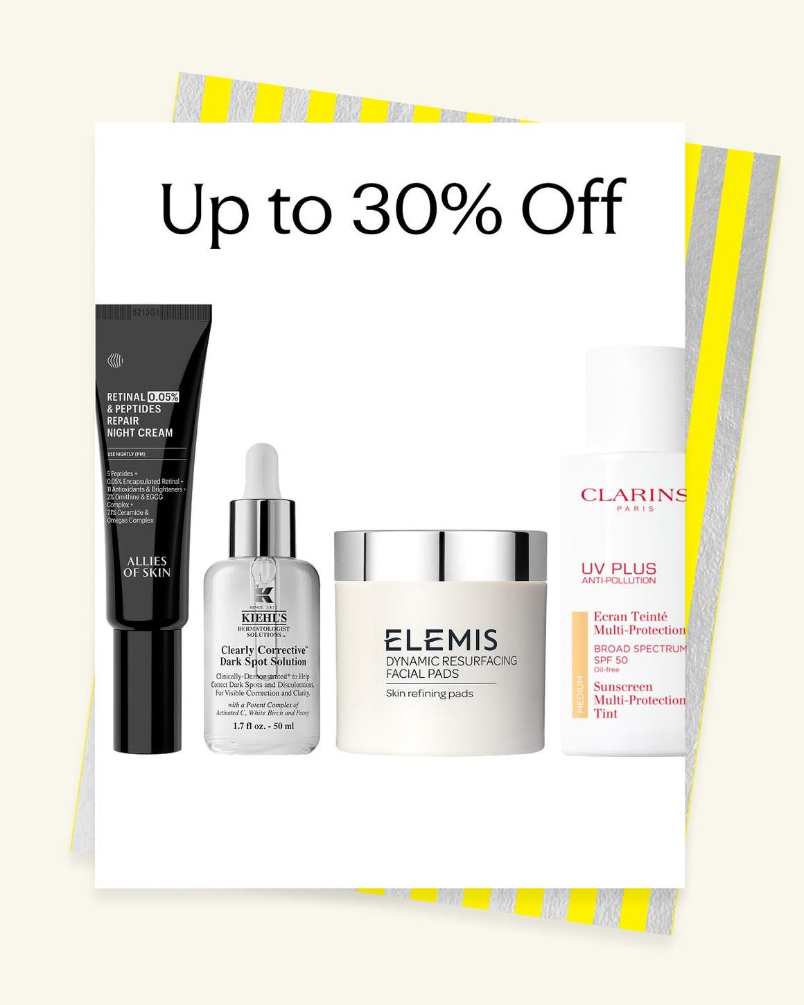 Skin care and self-tanning products.