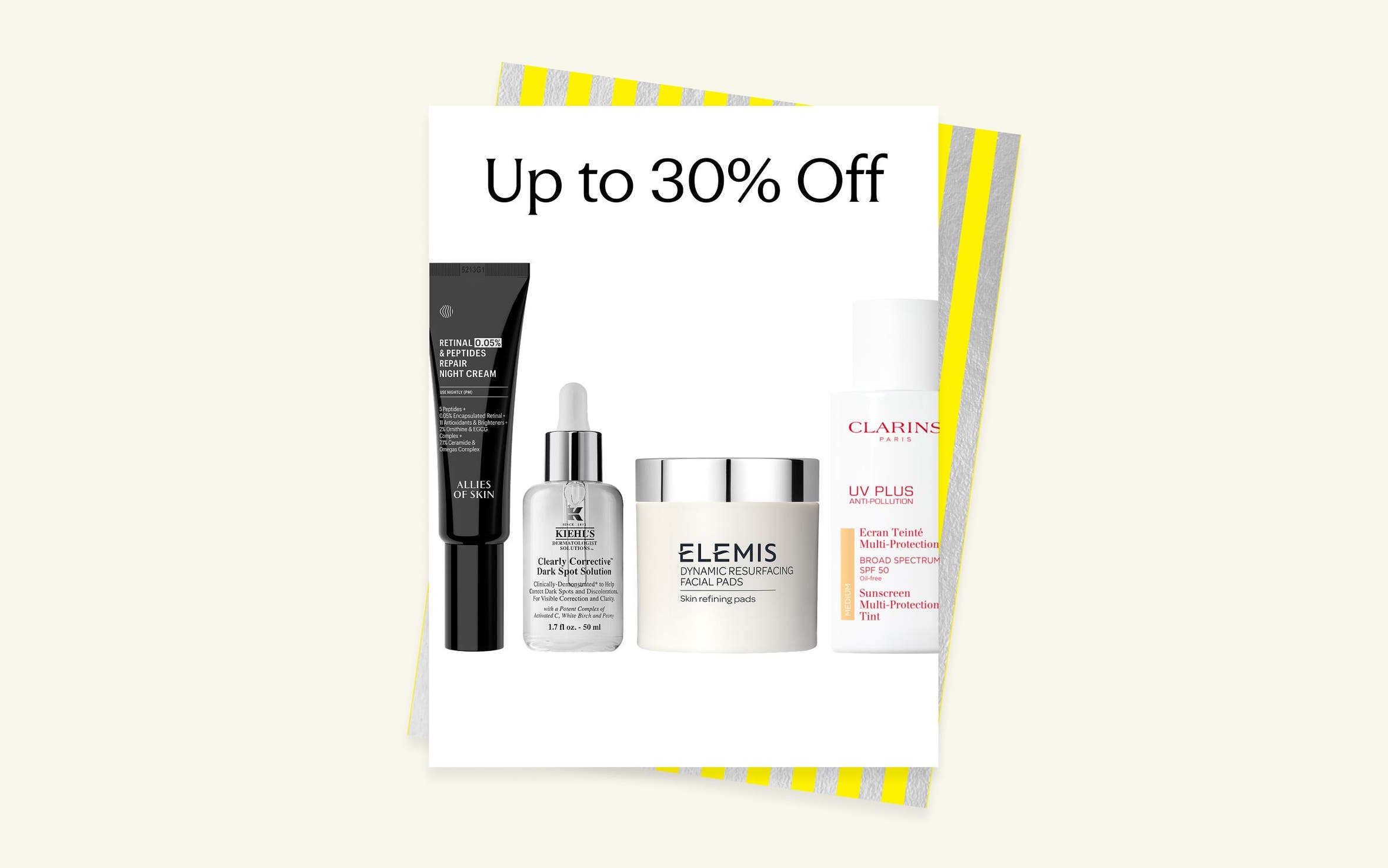 Skin care and self-tanning products.