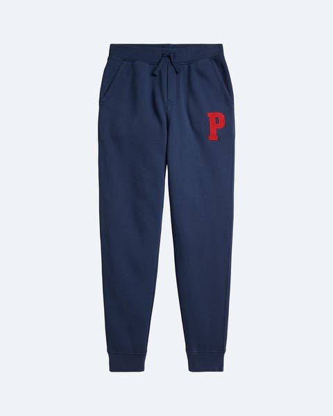 A pair of navy blue Polo Ralph Lauren sweat pants.