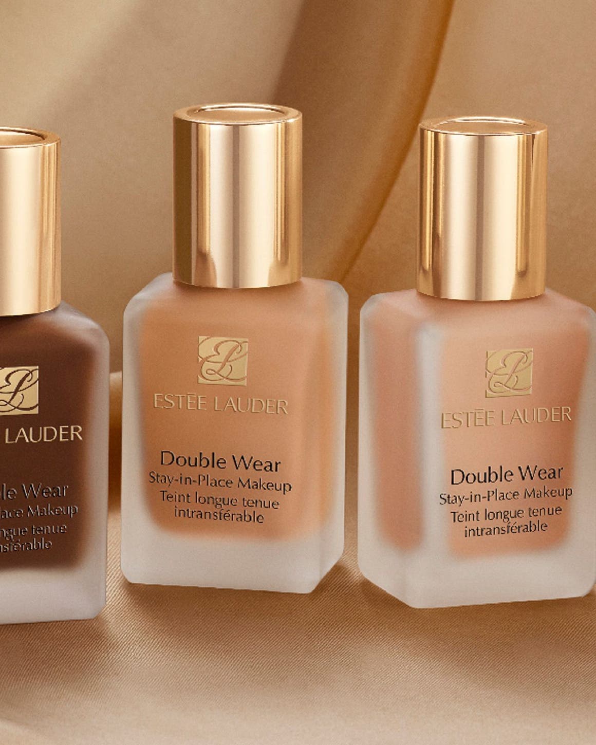Estée Lauder Double Wear makeup in four shades.