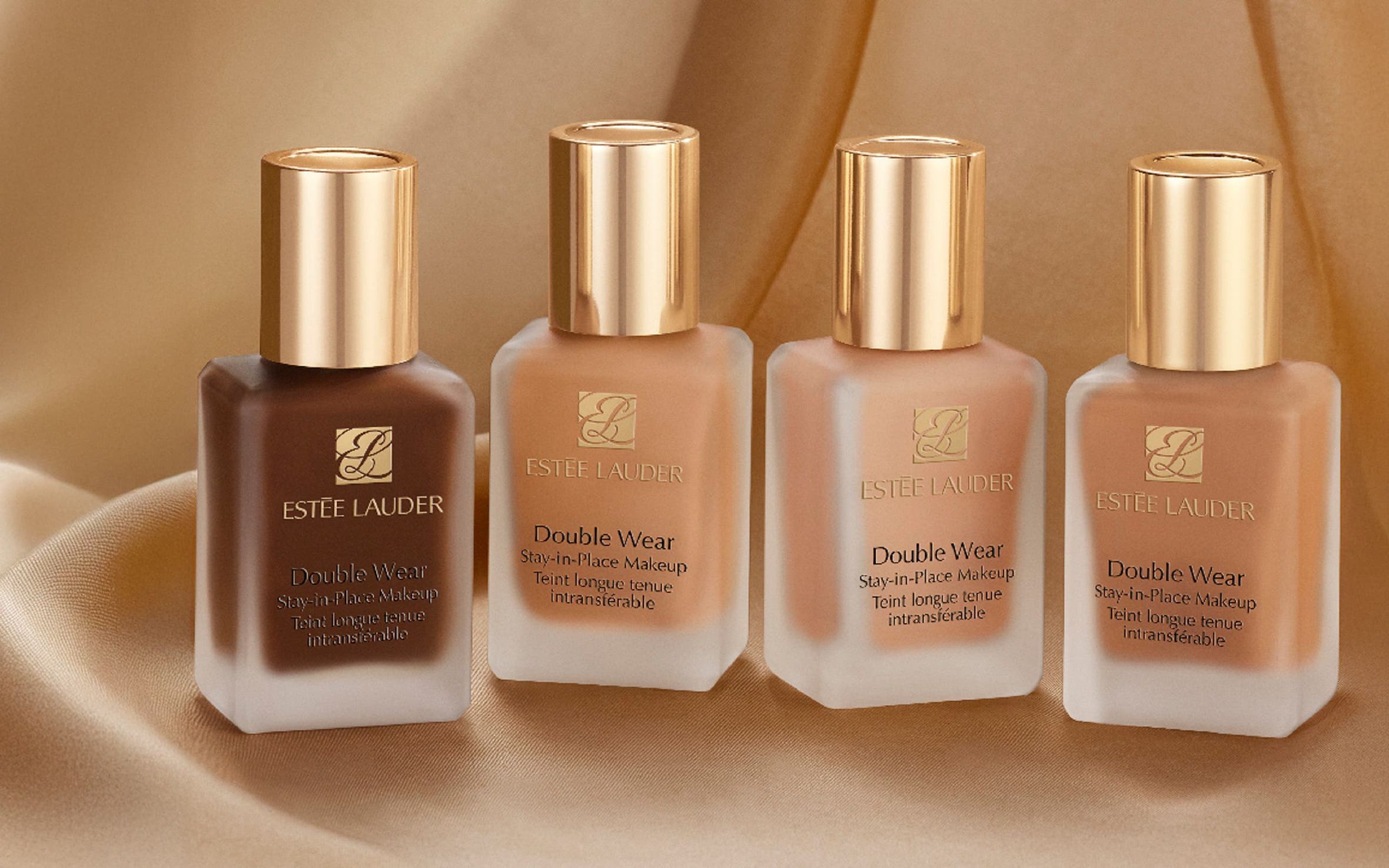 Estée Lauder Double Wear makeup in four shades.
