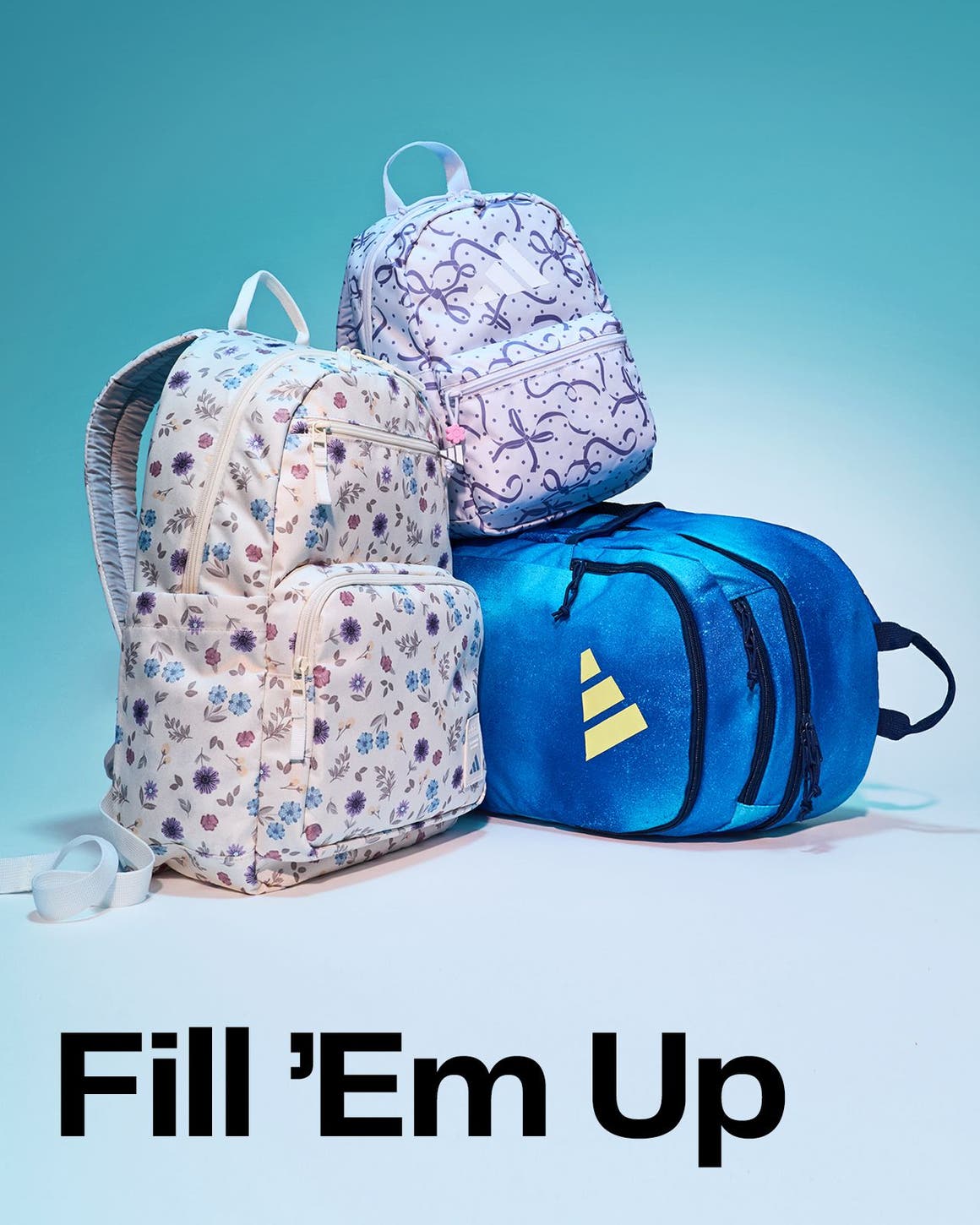 Fill ’em up. An assortment of kids’ backpack styles.
