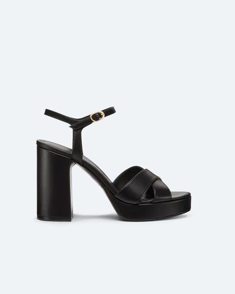 Black platform sandals.