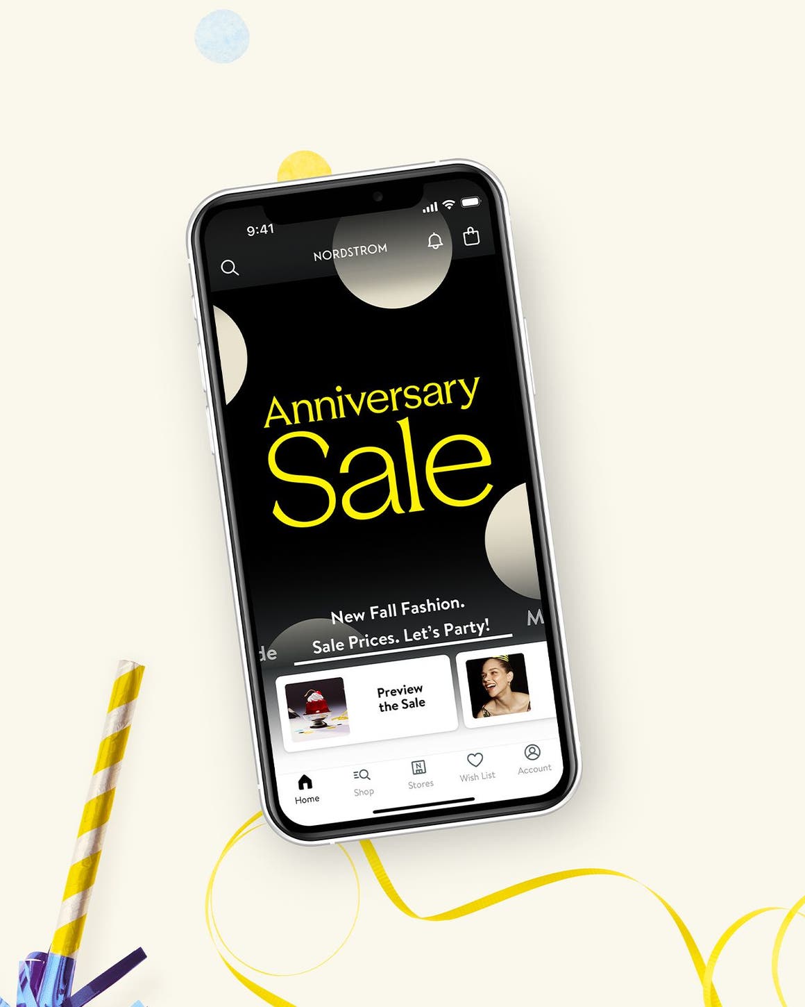 Nordstrom app on a phone.