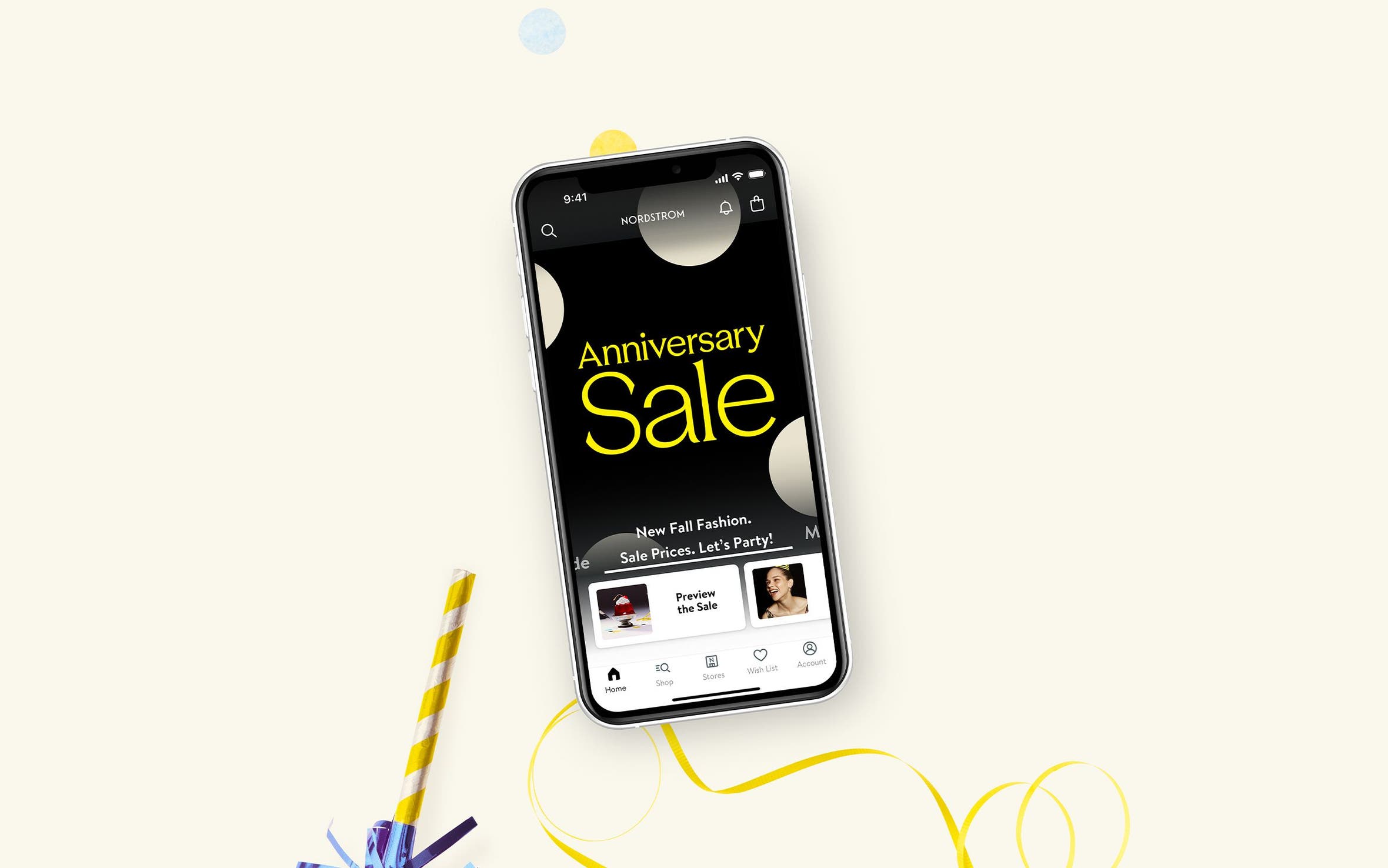 Nordstrom app on a phone.