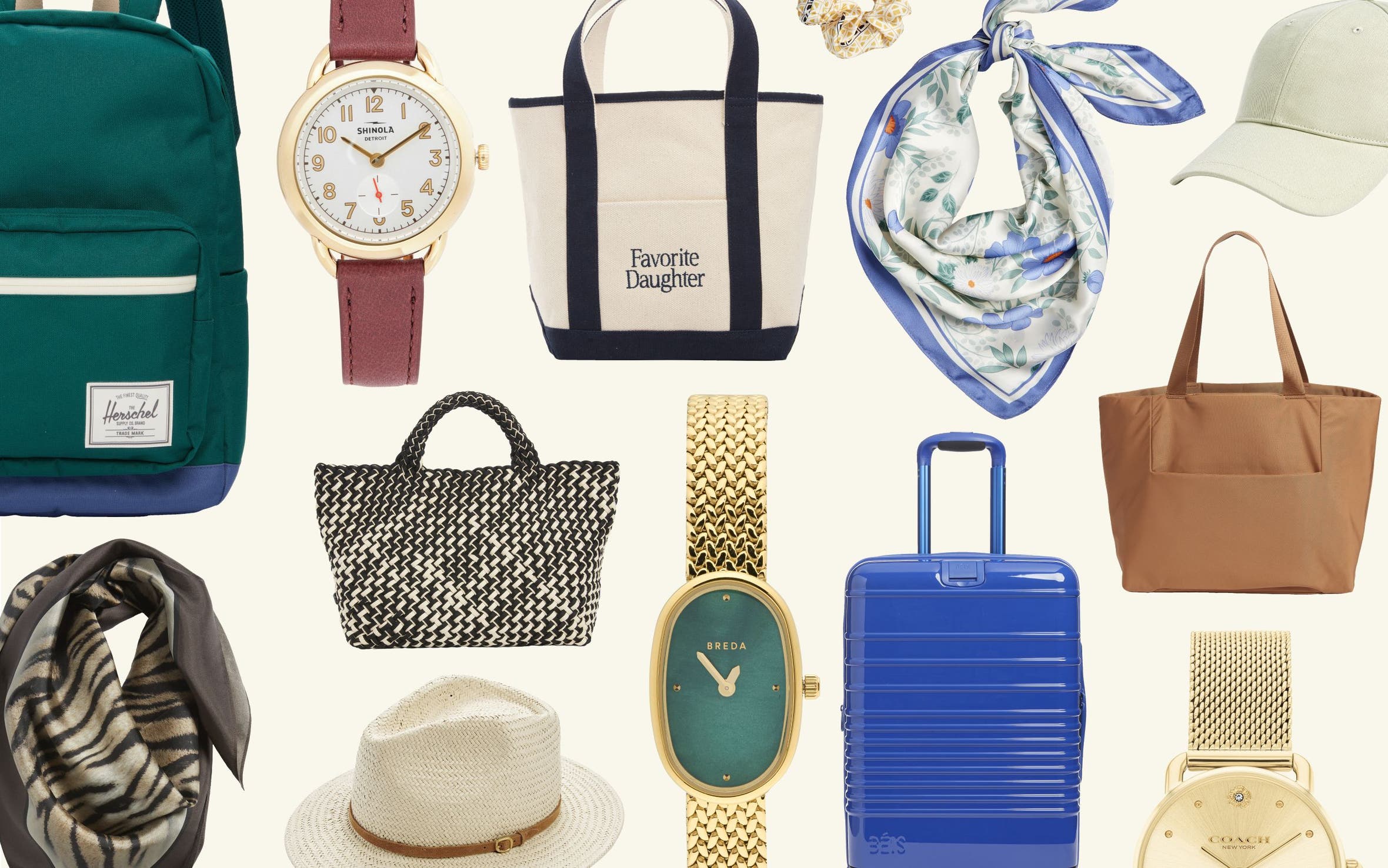 Anniversary Sale accessories including handbags, watches, hats and scarves.