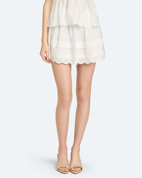 A white lace mini skirt.