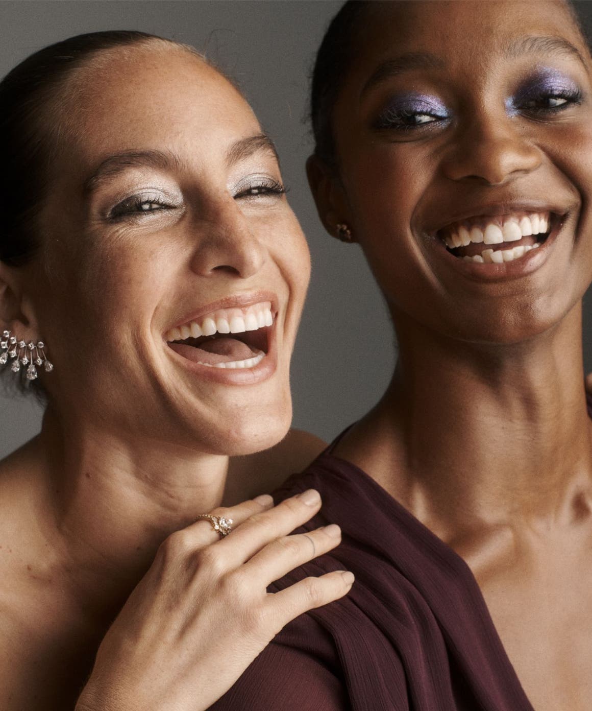 Two women laughing. 