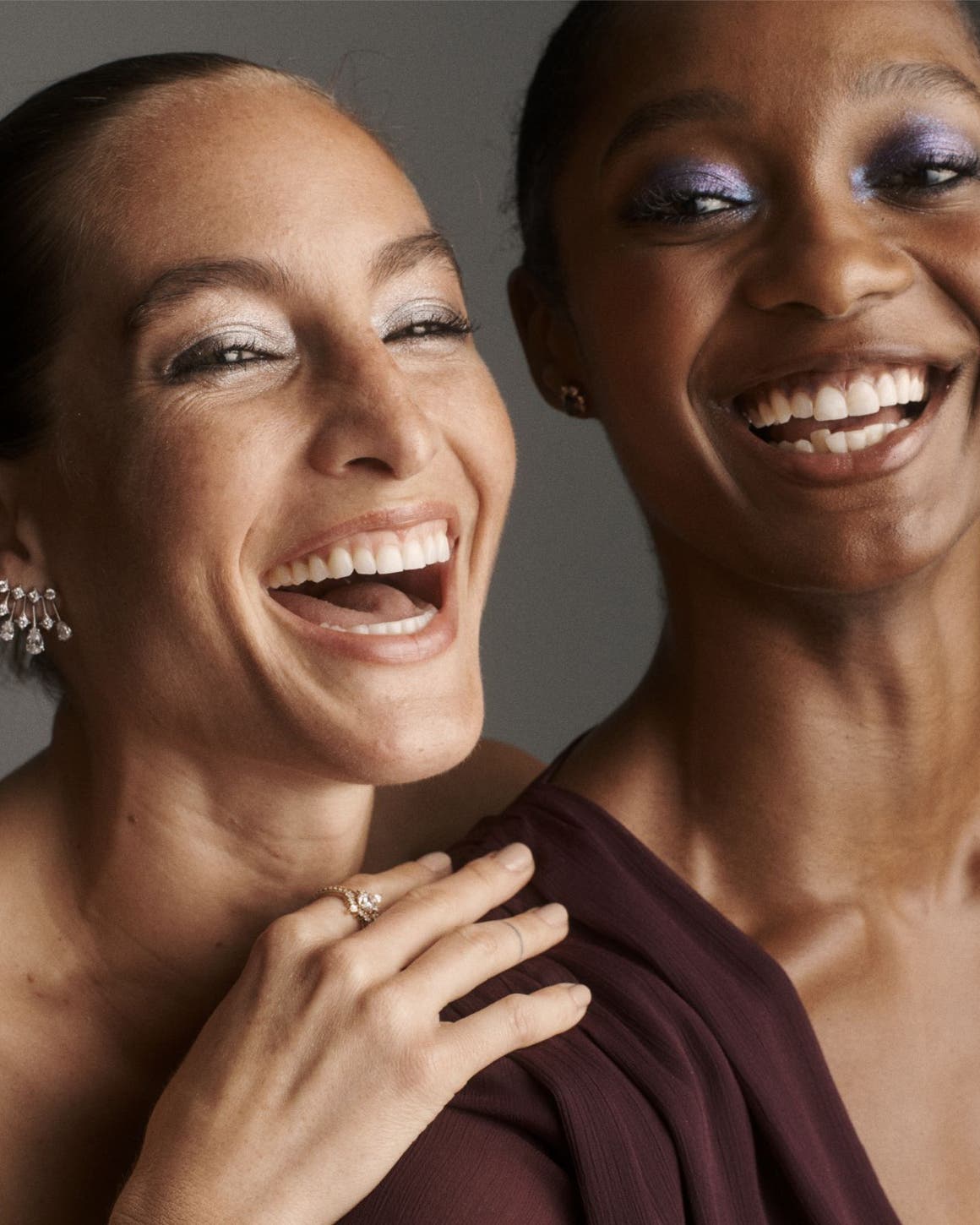 Two women laughing. 