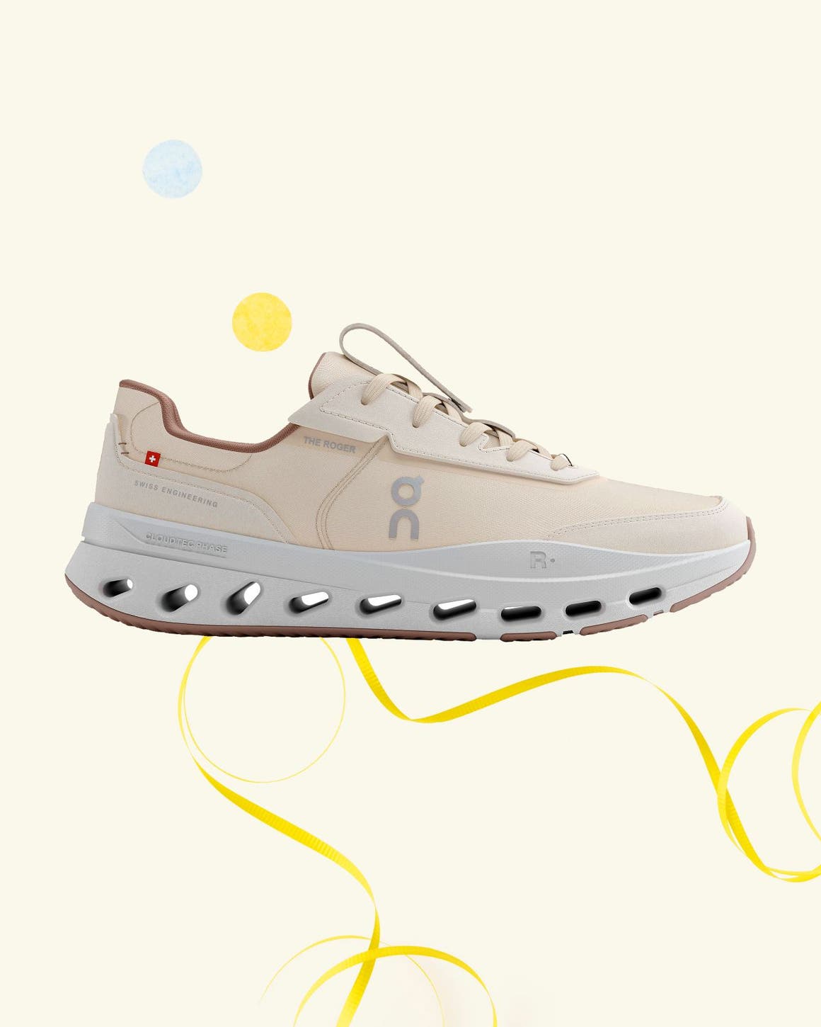 An On running shoe.