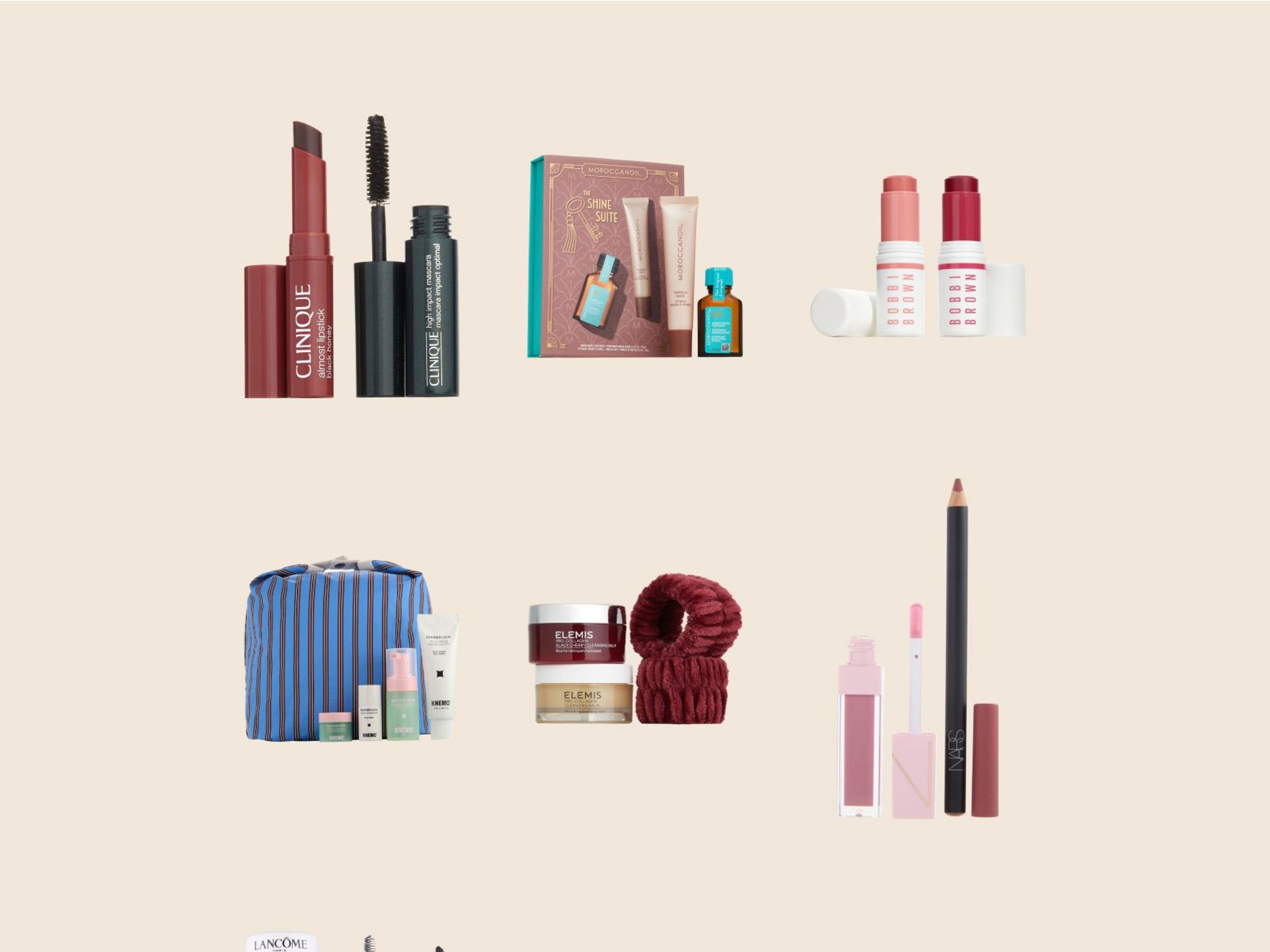 An assortment of beauty products.