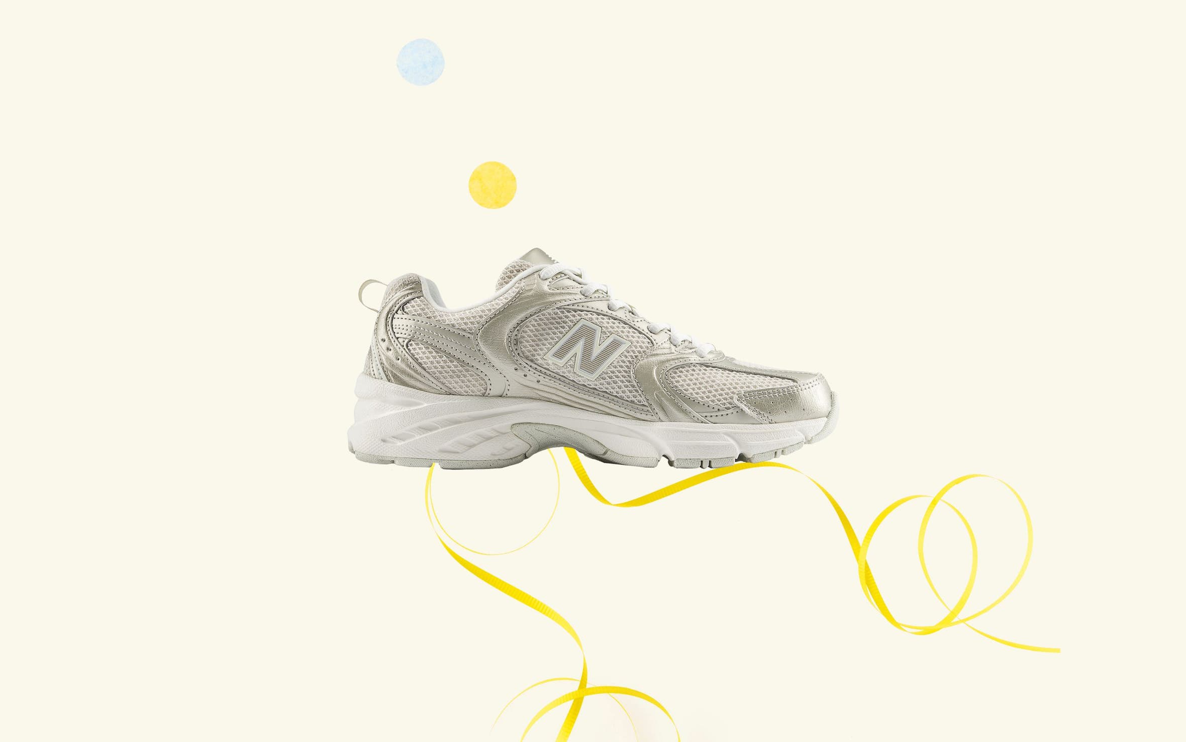 Grey New Balance sneaker.