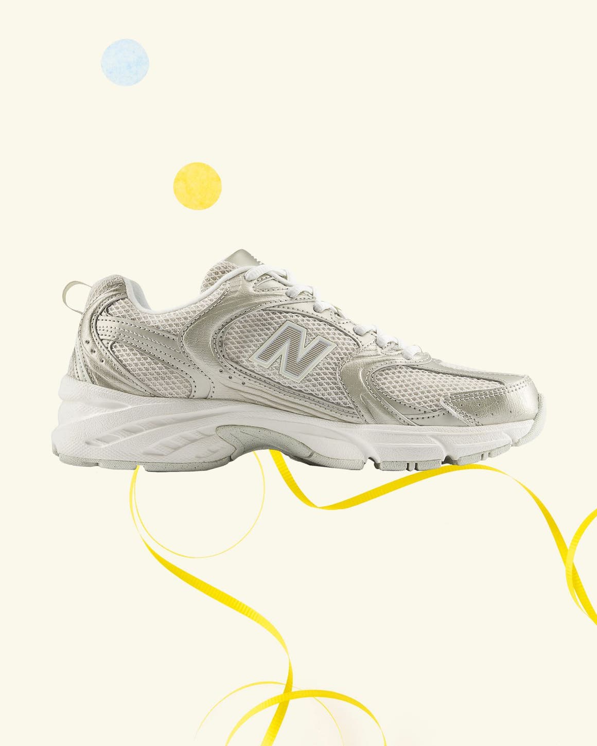 Grey New Balance sneaker.