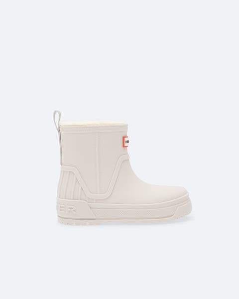 White rain boots.