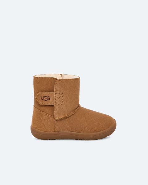 Brown UGG booties.