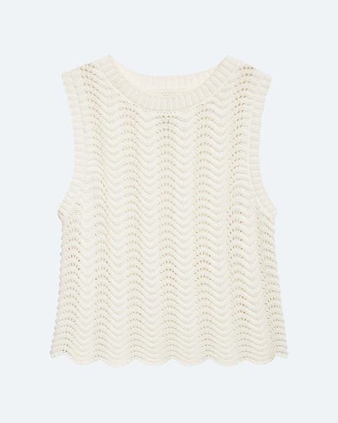 Ivory knitted tank from LOULOU DE SAISON.