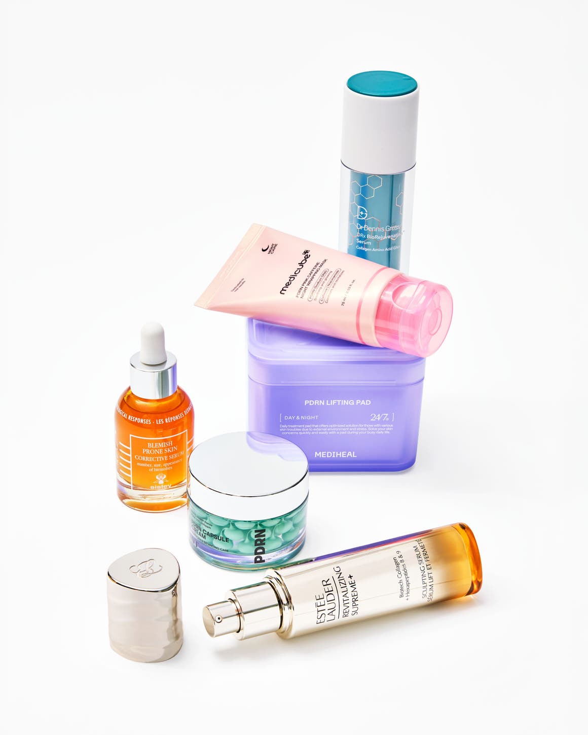 A collection of skin care products.