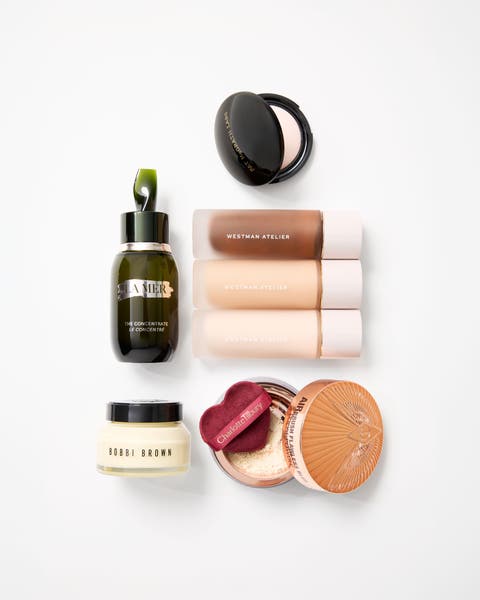 A flat lay of beauty products.