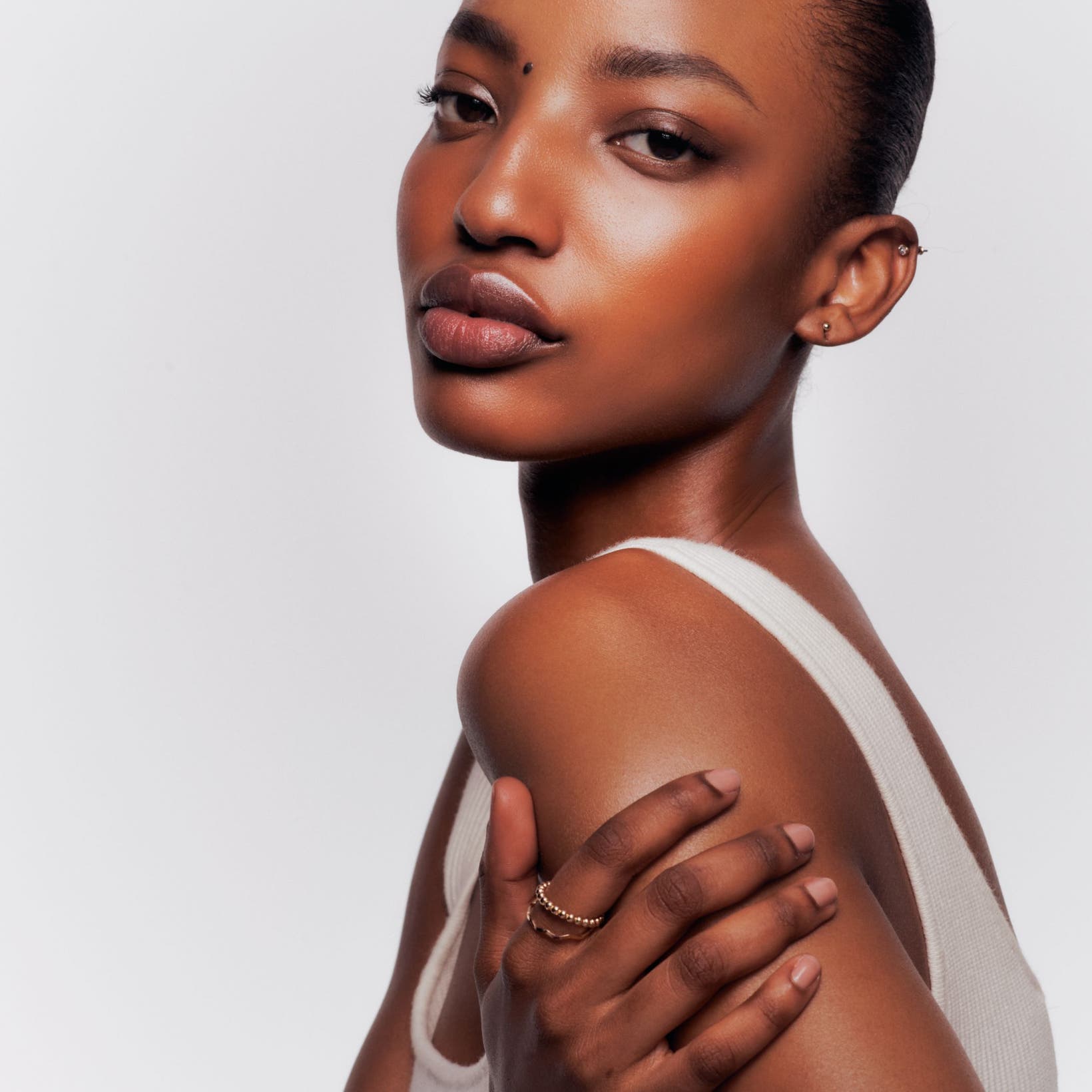 A woman with radiant skin.