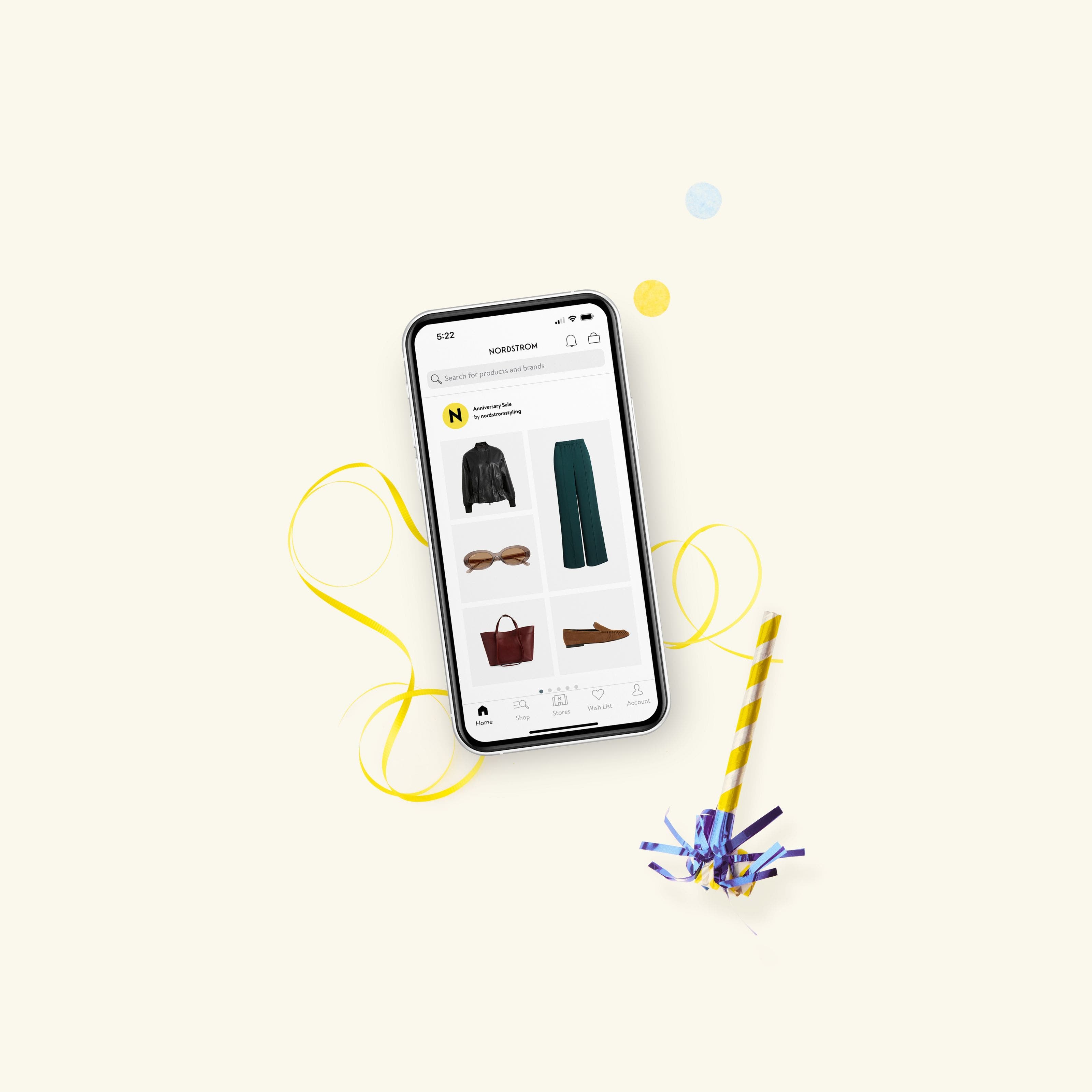 A smartphone showing the Nordstrom app.