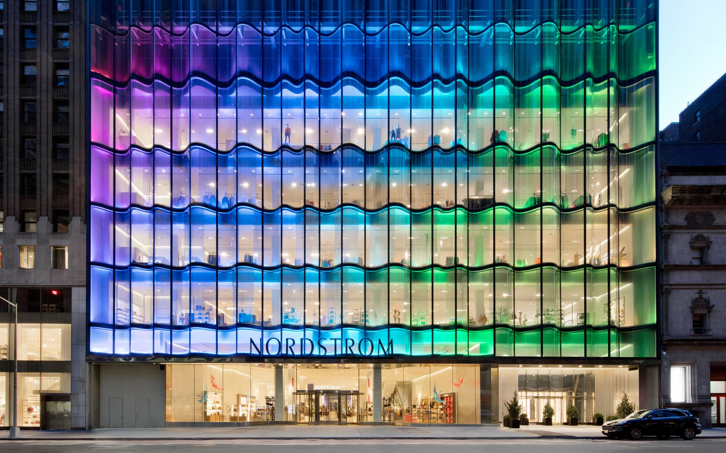 The exterior of Nordstrom NYC.