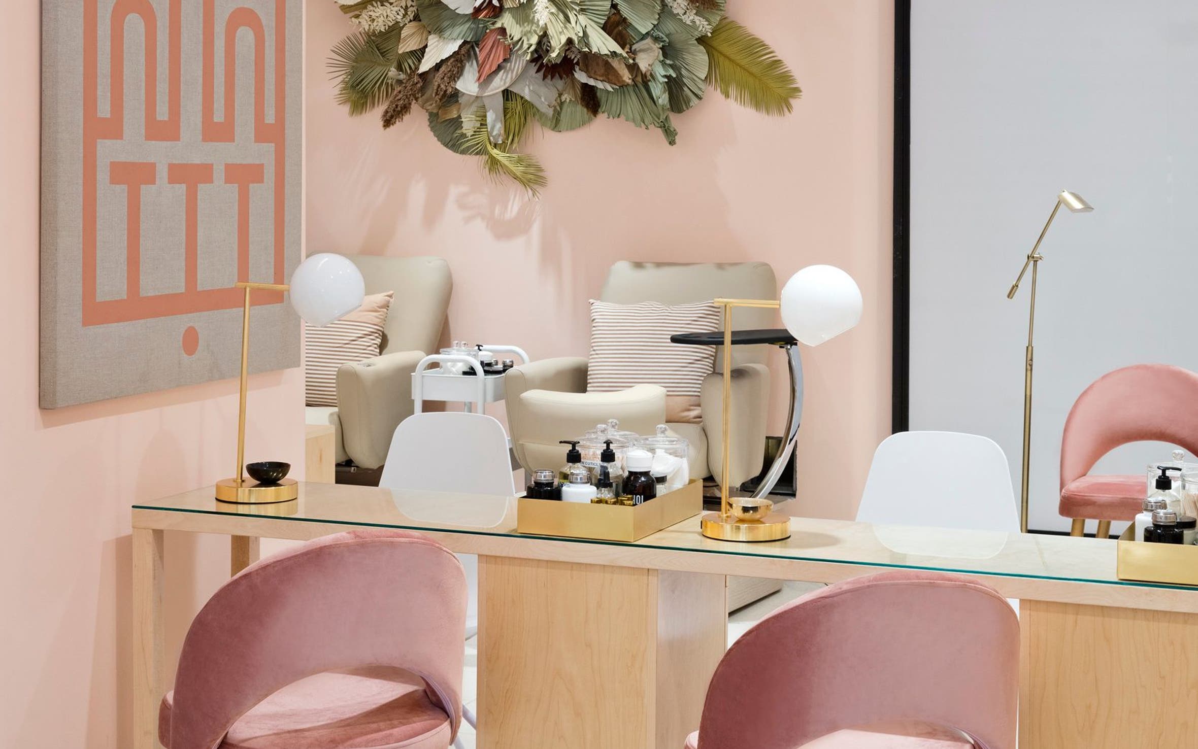 An area for nail services in Nordstrom NYC's Beauty Haven.