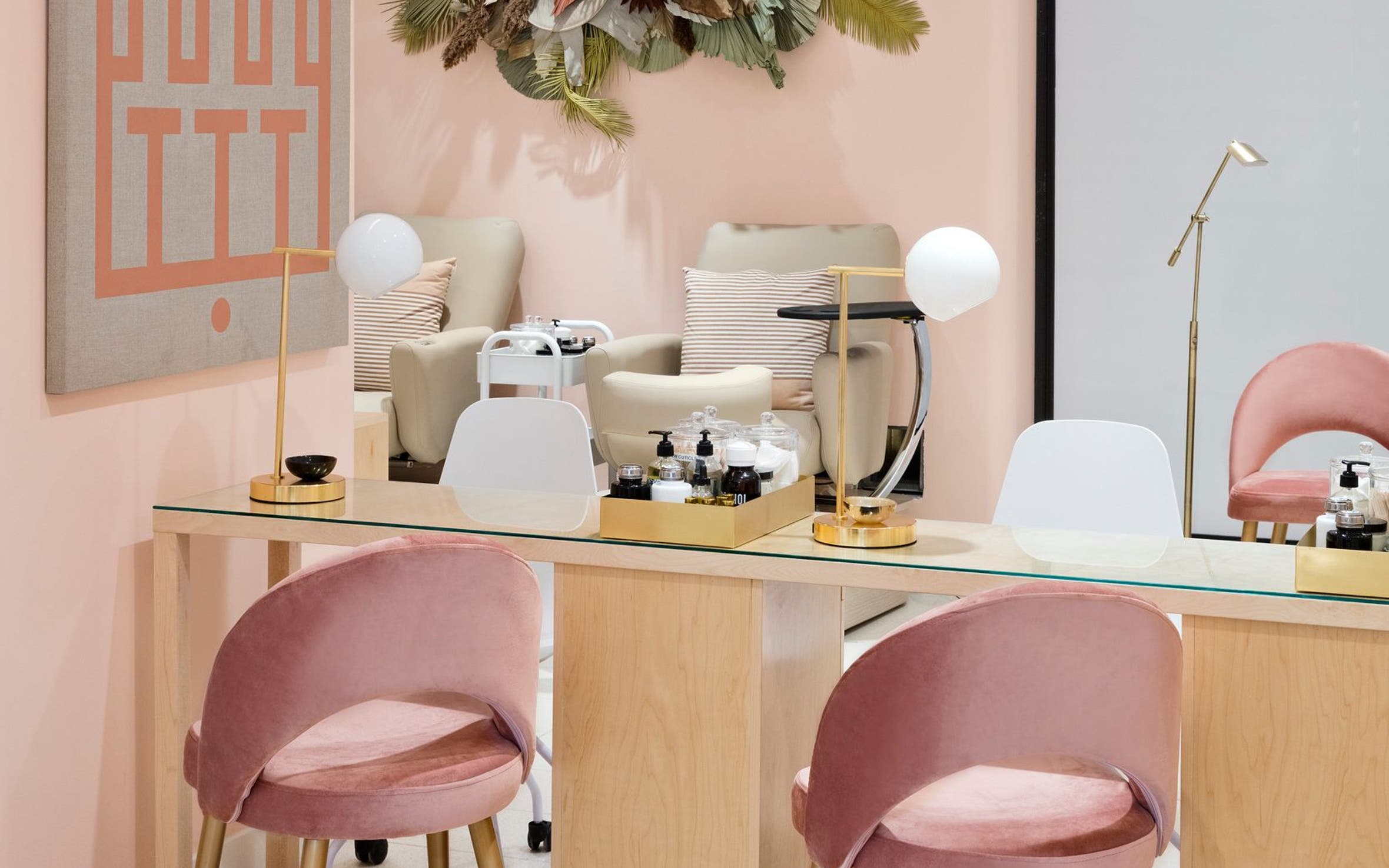An area for nail services in Nordstrom NYC's Beauty Haven.
