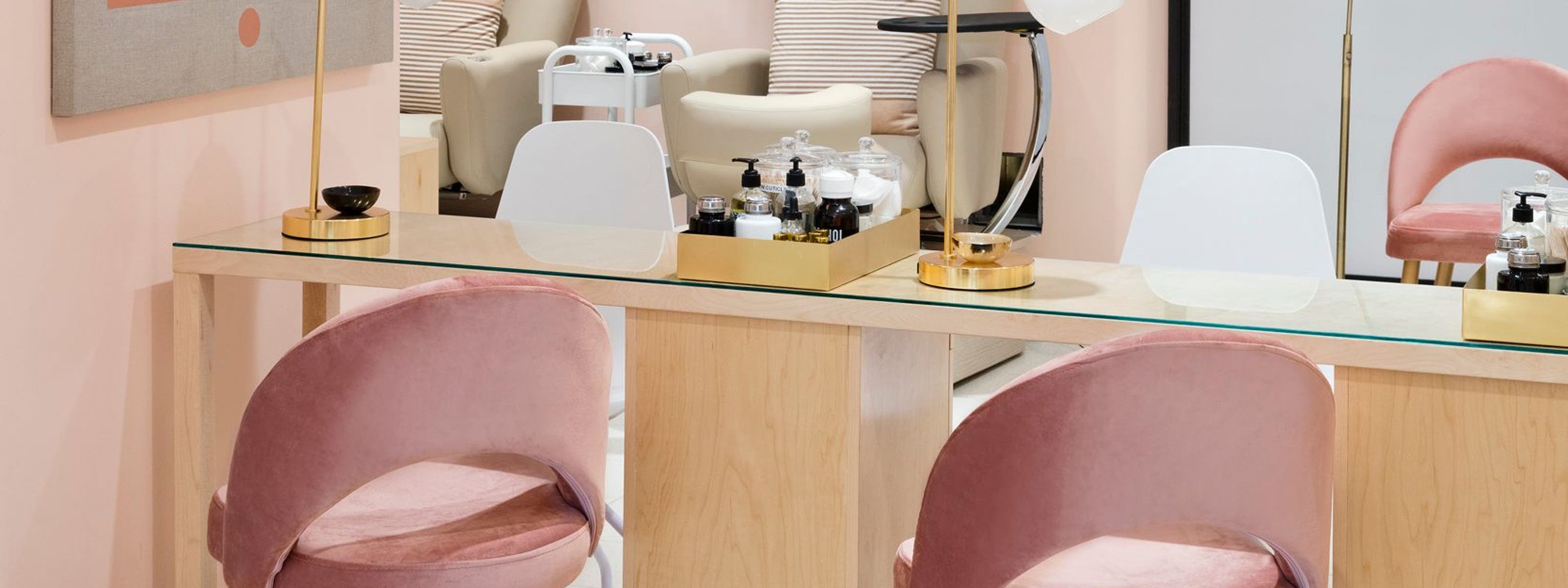 An area for nail services in Nordstrom NYC's Beauty Haven.