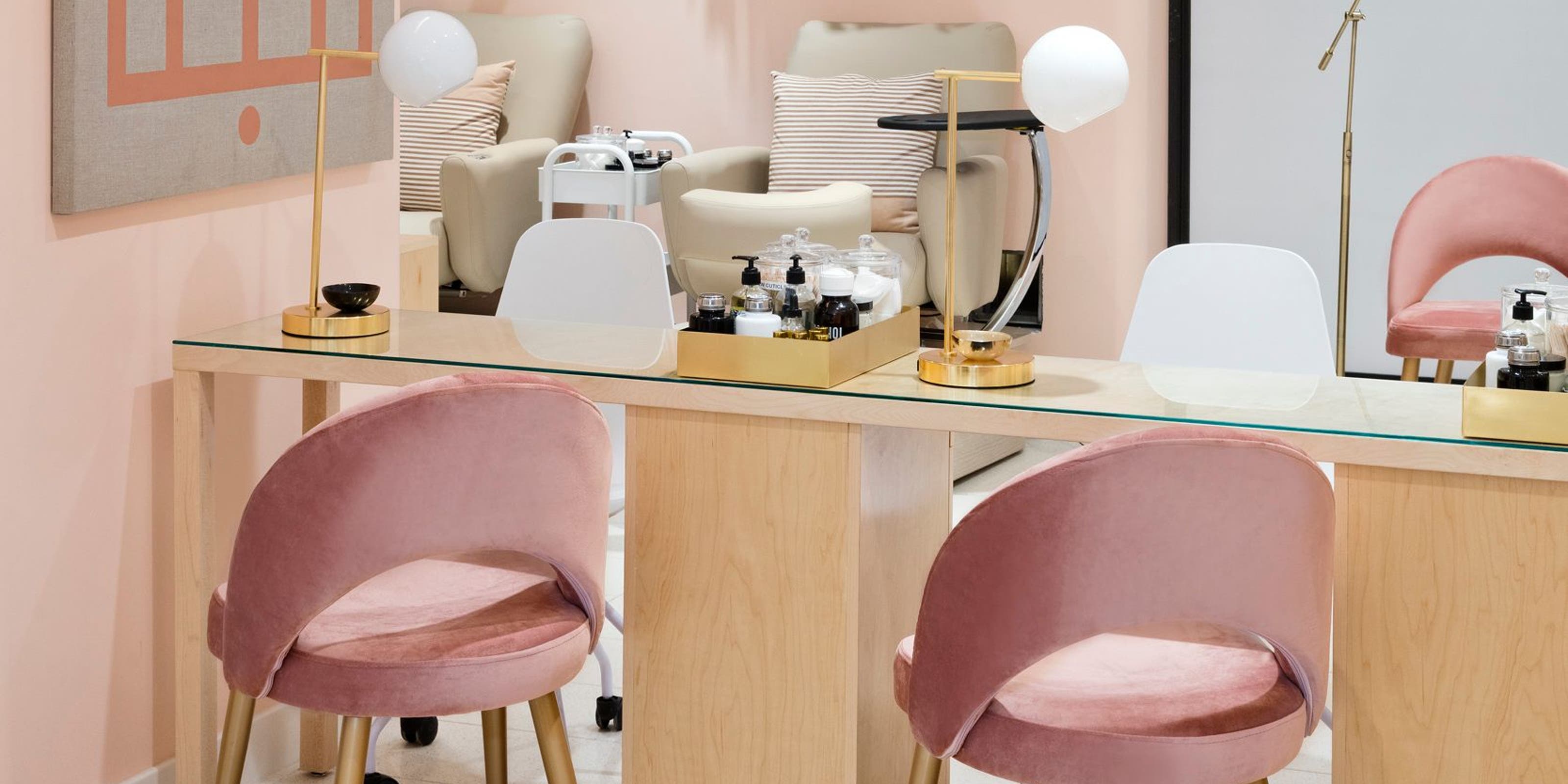 An area for nail services in Nordstrom NYC's Beauty Haven.