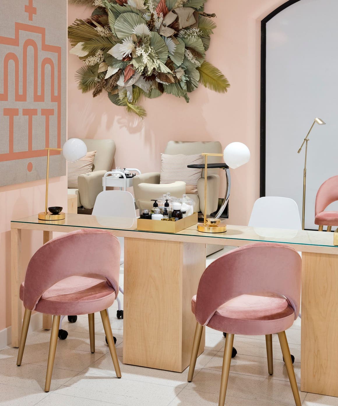 An area for nail services in Nordstrom NYC's Beauty Haven.