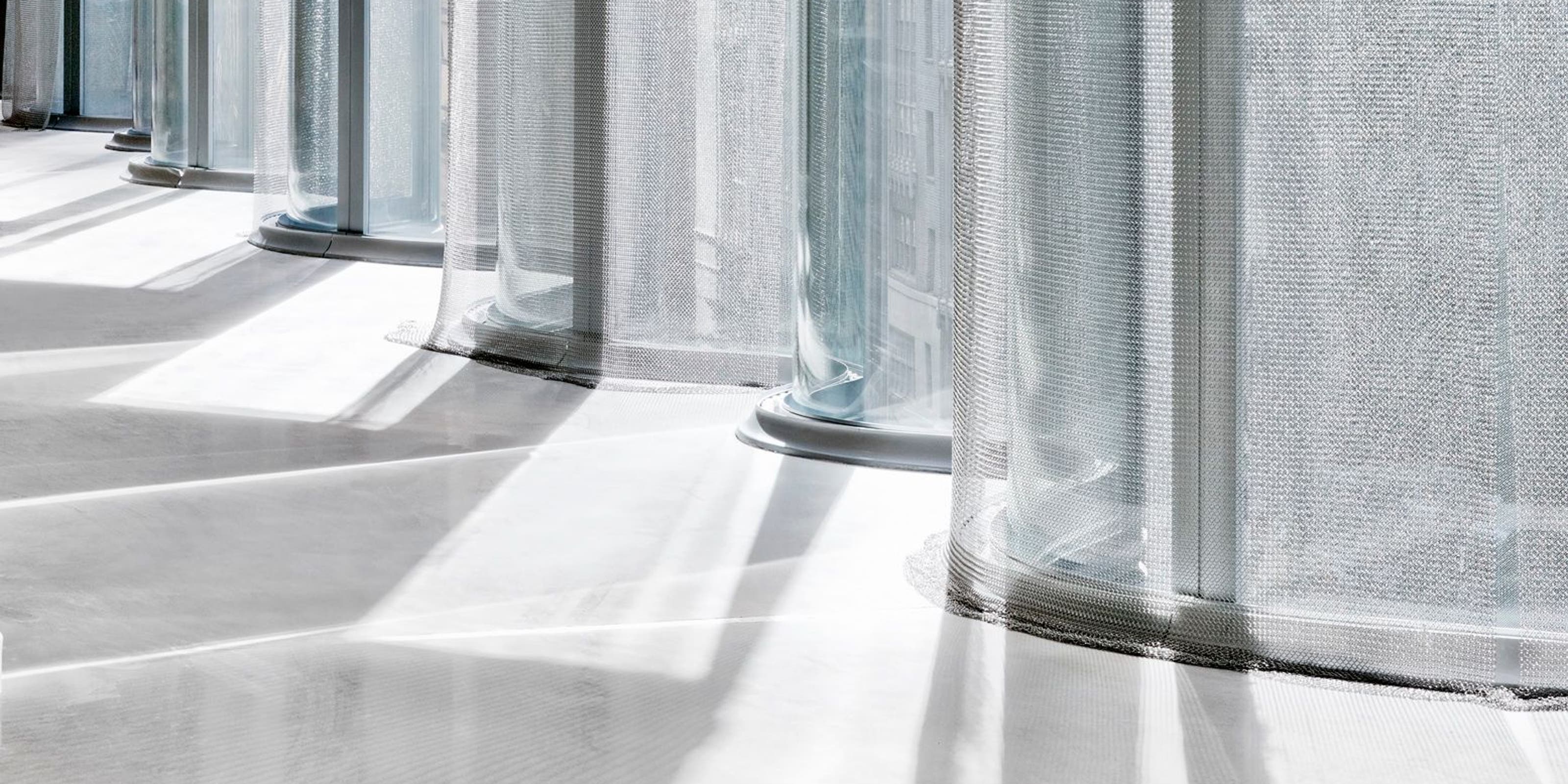 A close-up of storefront windows.