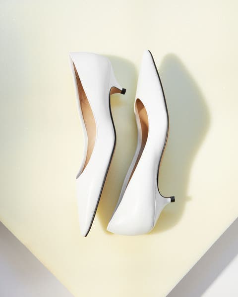 White designer heel