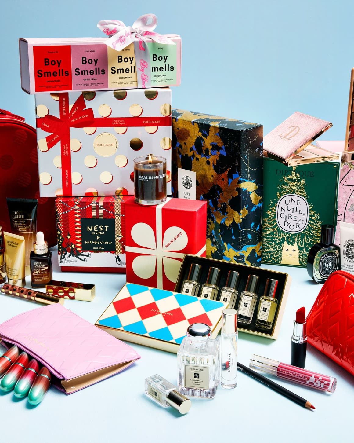 An assortment of beauty gifts.