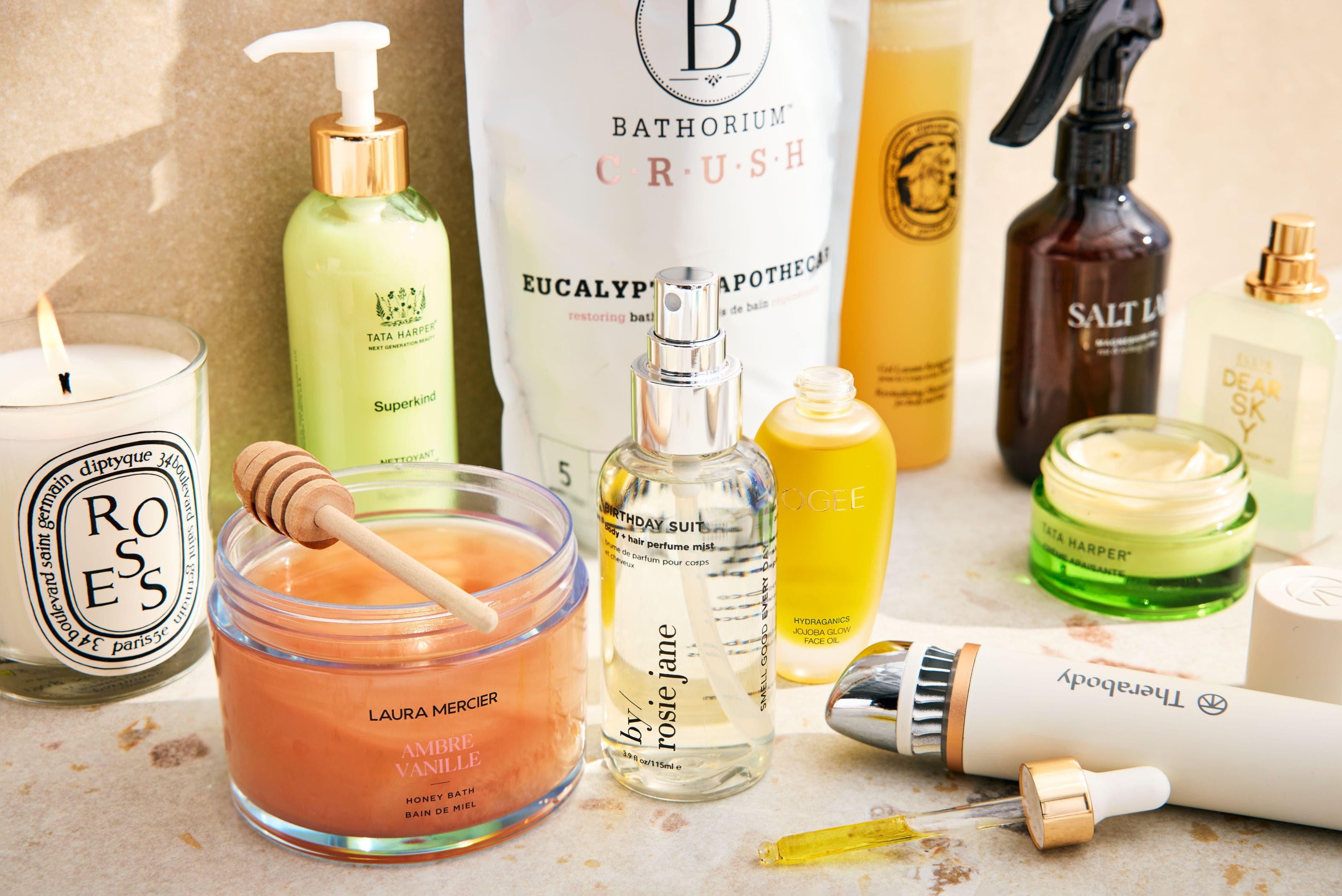 Various beauty products.