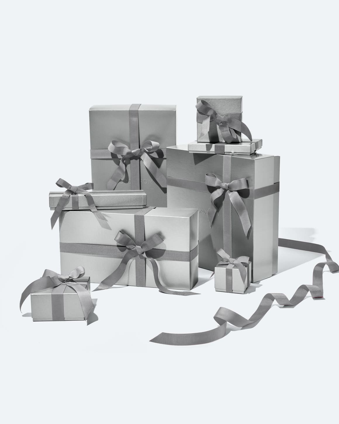 A collection of Nordstrom gift boxes.