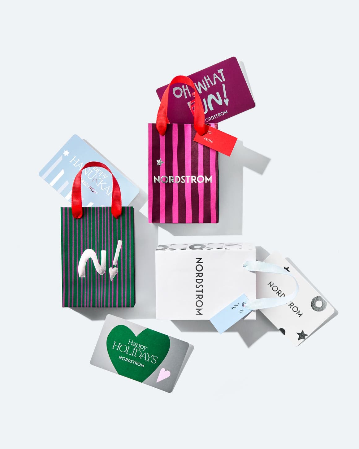 A variety off Nordstrom gift cards.