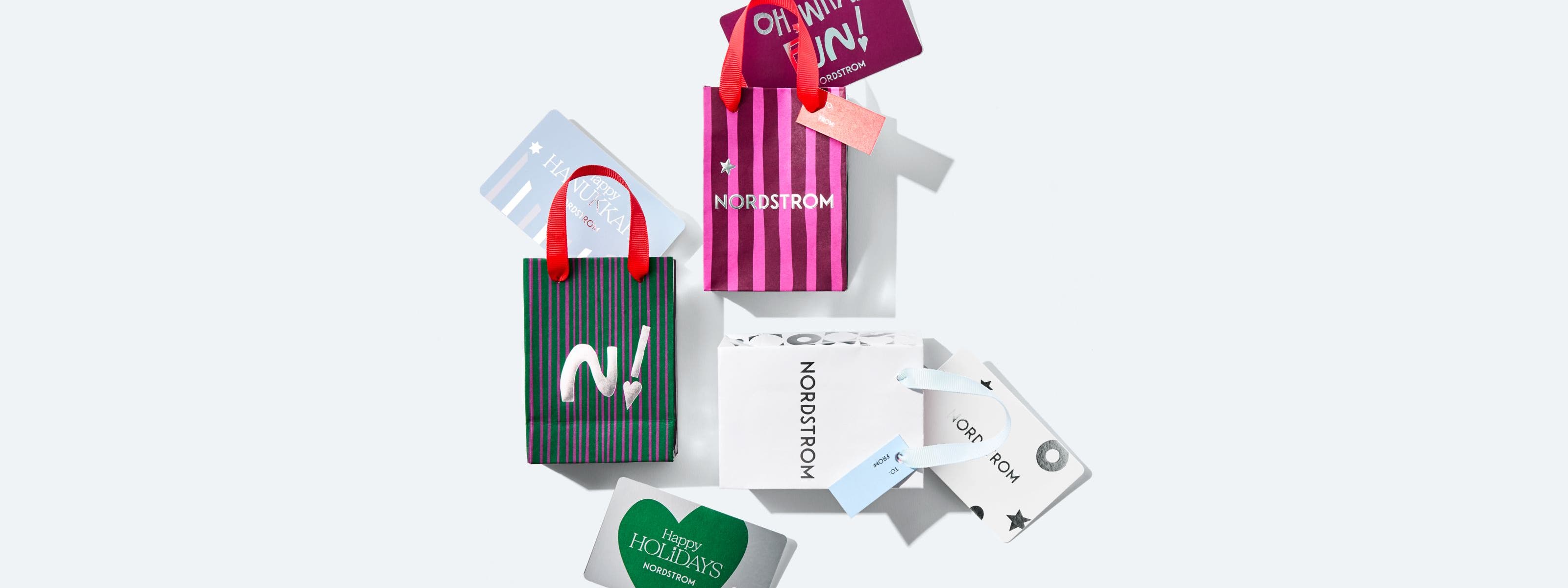 Variety of Nordstrom holiday gift cards.